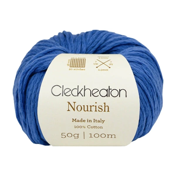 Cleckheaton Nourish Crochet & Knitting Yarn, Sapphire Blue- 50g Cotton Yarn