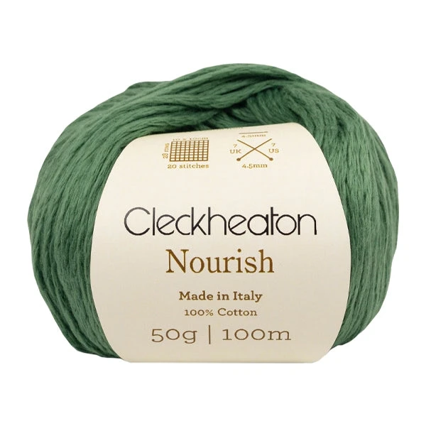 Cleckheaton Nourish Crochet & Knitting Yarn, Grass Green- 50g Cotton Yarn