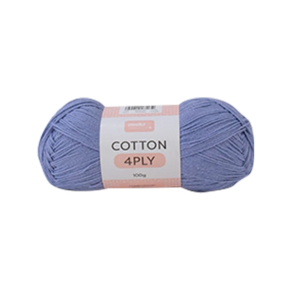 Makr Cotton 4ply Crochet & Knitting Yarn, Lavender- 100g Cotton Yarn