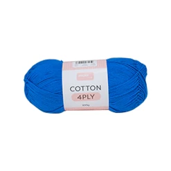 Makr Cotton 4ply Crochet & Knitting Yarn, Blue- 100g Cotton Yarn