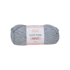 Makr Cotton 4ply Crochet & Knitting Yarn, Silver- 100g Cotton Yarn
