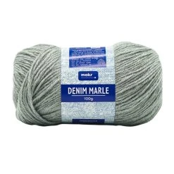 Makr Denim Marle Crochet & Knitting Yarn, Charcoal- 100g Acrylic Wool Yarn