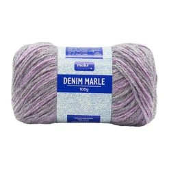Makr Denim Marle Crochet & Knitting Yarn, Purple- 100g Acrylic Wool Yarn