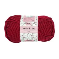 Makr Woolish Crochet & Knitting Yarn, Lipstick- 100g Acrylic Wool Yarn