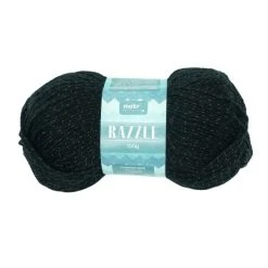 Makr Razzle Crochet & Knitting Yarn, Black- 100g Acrylic Polyamide Yarn