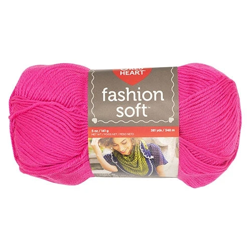 Red Heart Fashion Soft Crochet & Knitting Yarn, Bright Pink- 141g Acrylic Yarn