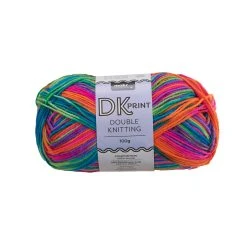 Makr Dk Print Crochet & Knitting Yarn, Multi Fluro Mix- 100g