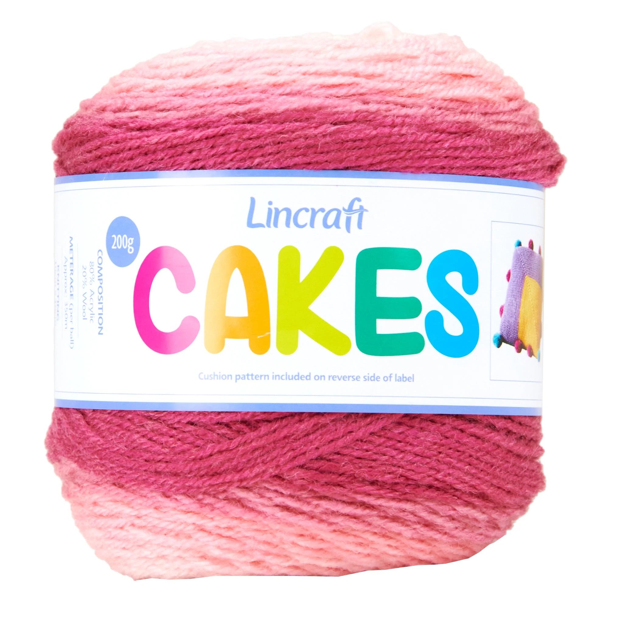 Lincraft Cakes Crochet & Knitting Yarn, Orange Peach Dream- 200g