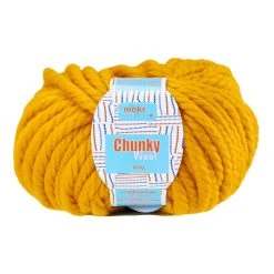Makr Chunky Wool Crochet & Knitting Yarn, Golden Yellow- 100g