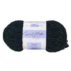 Makr Spirit Glitter Crochet & Knitting Yarn, Black-170g