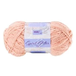 Makr Spirit Glitter Crochet & Knitting Yarn, Dusty Pink-170g