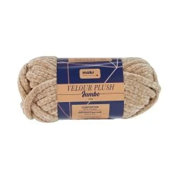 Makr Velour Plush Jumbo Crochet & Knitting Yarn, Doeskin- 200g