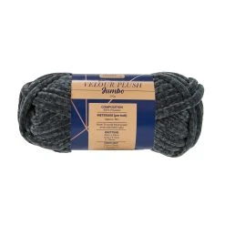 Makr Velour Plush Jumbo Crochet & Knitting Yarn, Volcanic Ash- 200g