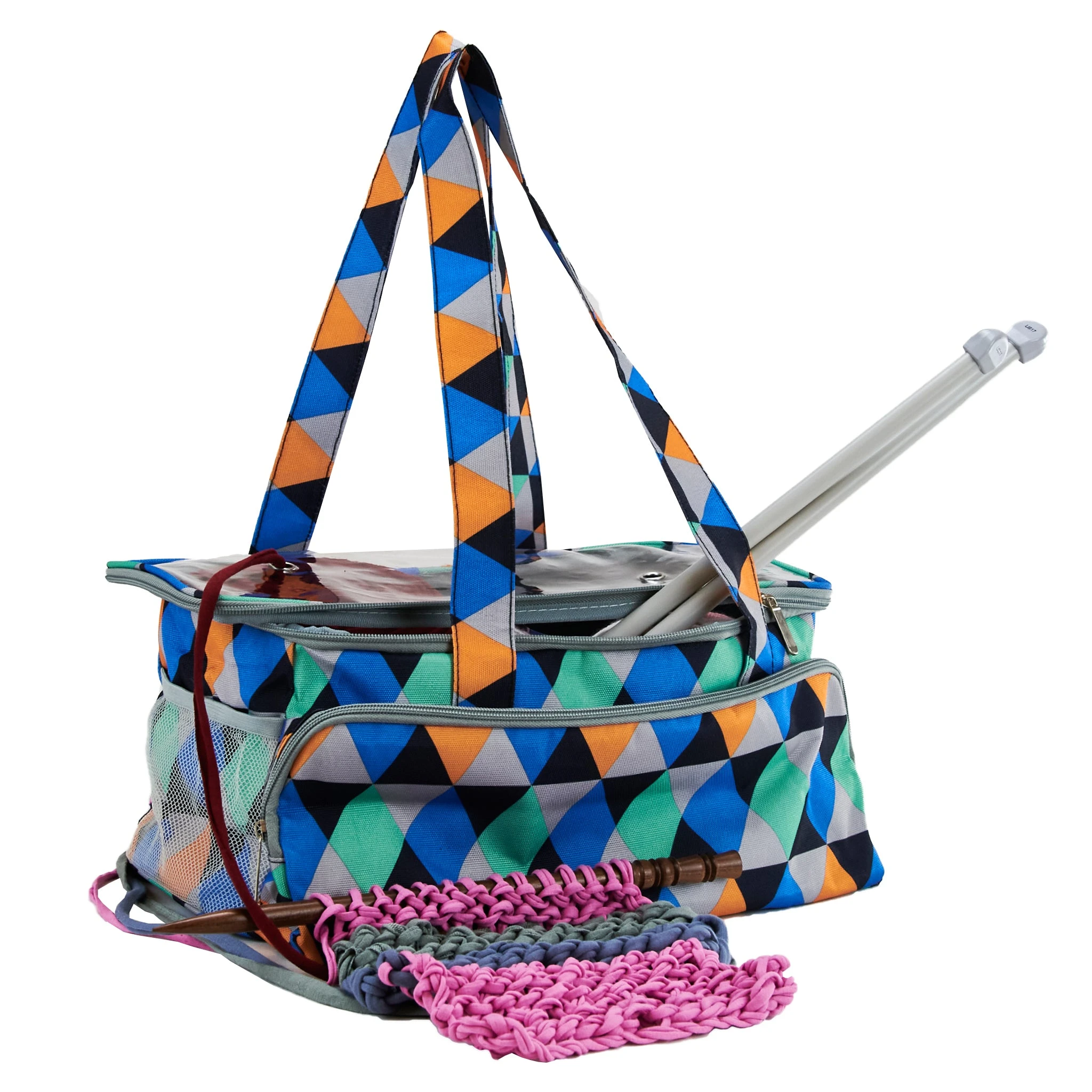 Knitting Storage Bag, Geometric- 38x19x18cm Lincraft Knitting Storage Bag, Geometric- 38x19x18cm -Lincraft shop 30637078 2