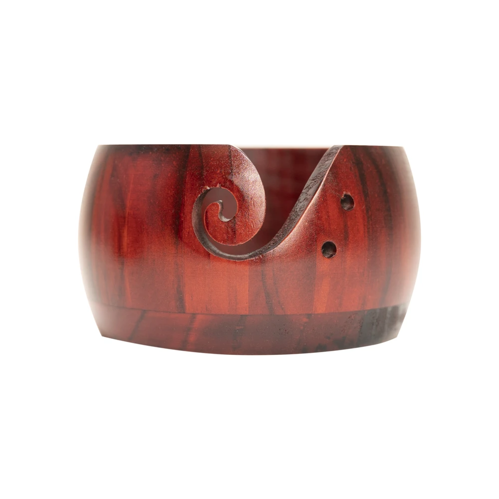 Makr Wooden Yarn Bowl, Burgundy