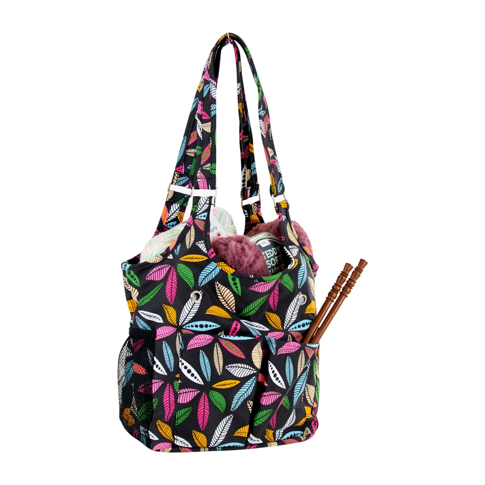 Mayd Knitting Storage Bag, Bright Flower- 26x17x27cm - Image 2