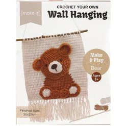 Birch Make & Play 3D Wall Hangings Crochet Kit, Bear- 20x25cm