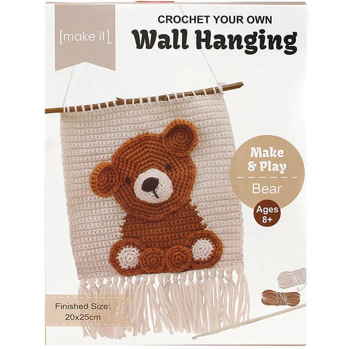 Birch Make & Play 3D Wall Hangings Crochet Kit, Bear- 20x25cm