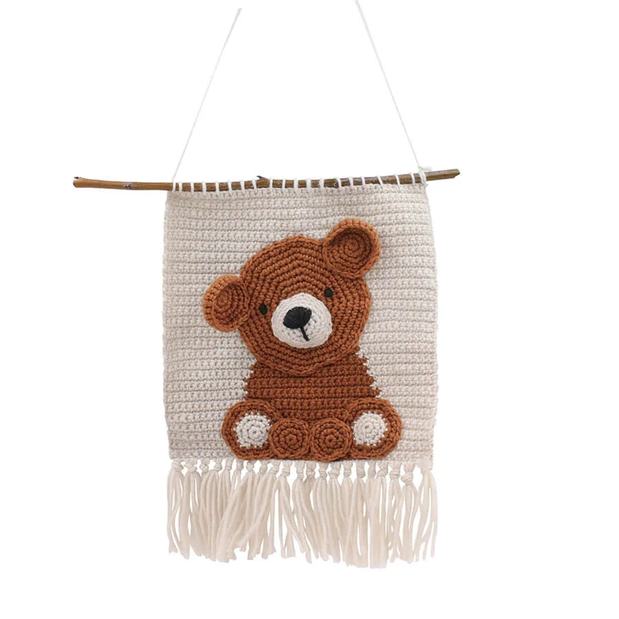 Birch Make & Play 3D Wall Hangings Crochet Kit, Bear- 20x25cm - Image 3