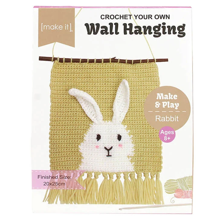 Birch Make & Play 3D Wall Hangings Crochet Kit, Rabbit- 23x25cm