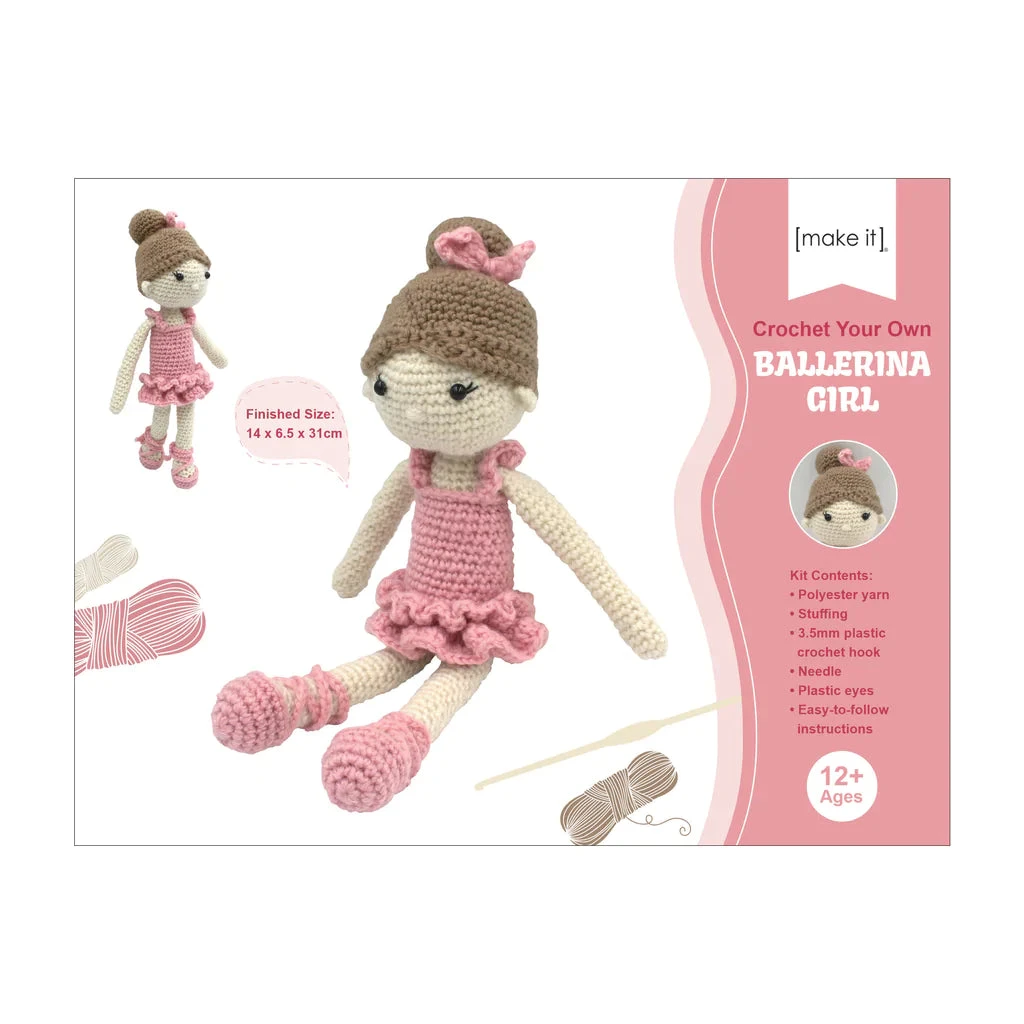 DIY Crochet Craft Kit, Ballerina- 14x6.5x31cm Birch DIY Crochet Craft Kit, Ballerina- 14x6.5x31cm -Lincraft shop 30690707