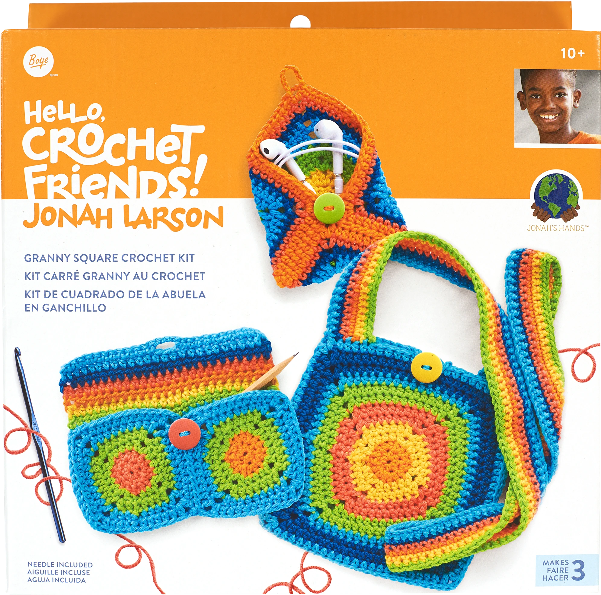 Boye Jonah Crochet Friend Kit, Granny Square Box