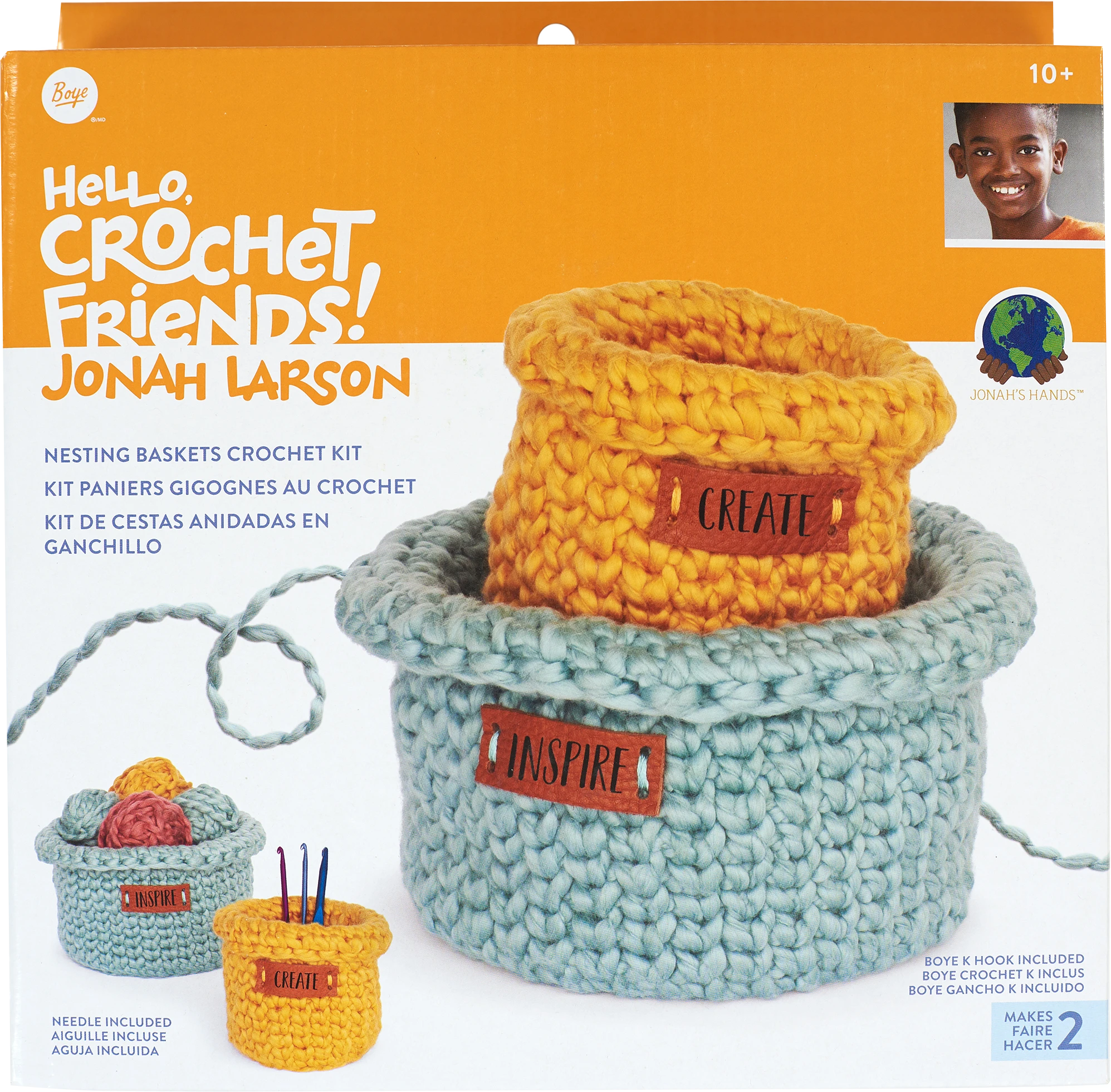 Boye Jonah Crochet Friend Kit, Nesting Baskets