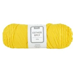 Makr Esther 8ply Crochet & Knitting Yarn, Vibrant Yellow- 200g Polyester Yarn