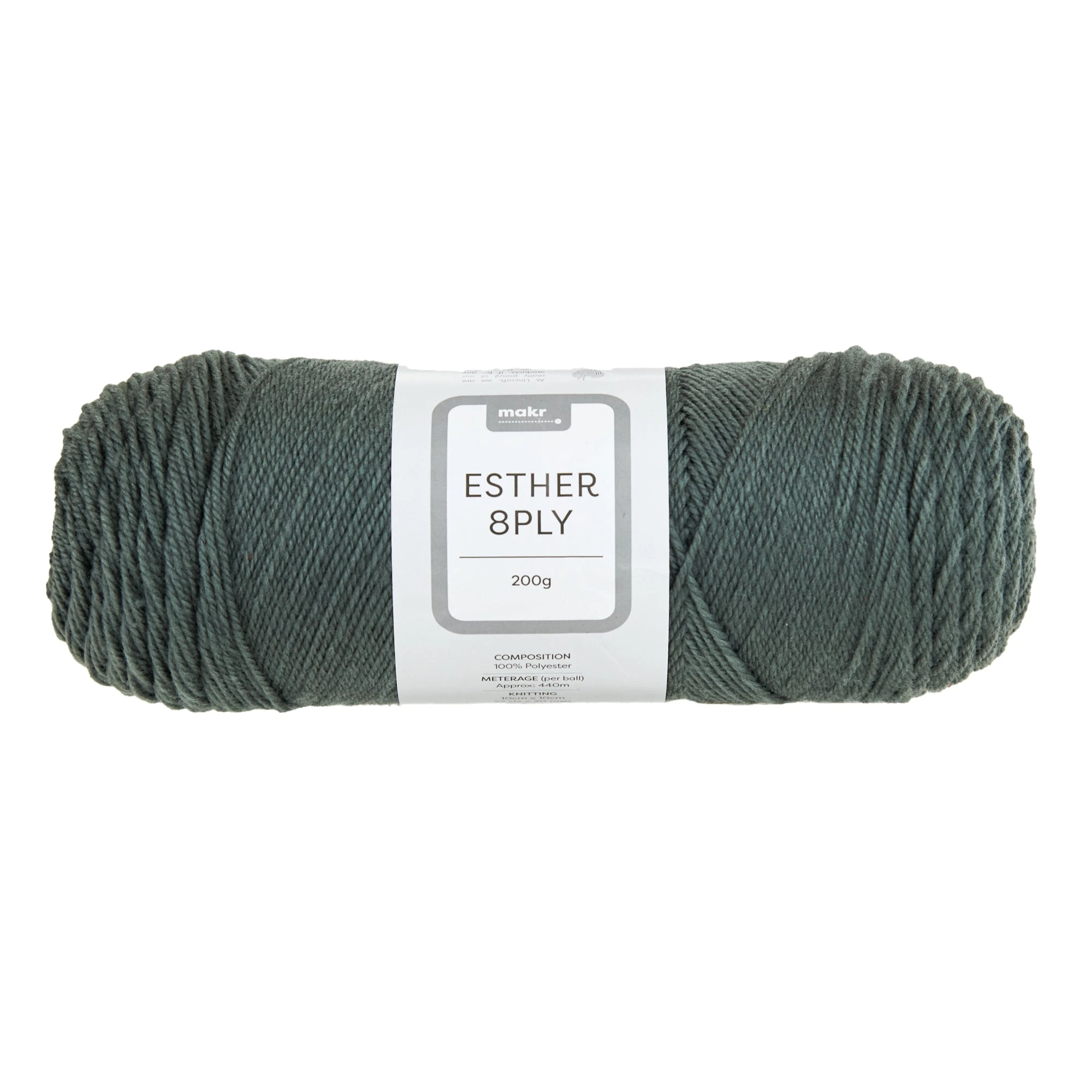 Makr Esther 8ply Crochet & Knitting Yarn, Iron Gate- 200g Polyester Yarn