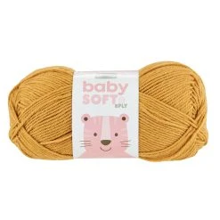 Makr Baby Soft Crochet & Knitting Yarn 8ply, Honey Yellow- 100g Soft Acrylic Nylon Blend Yarn