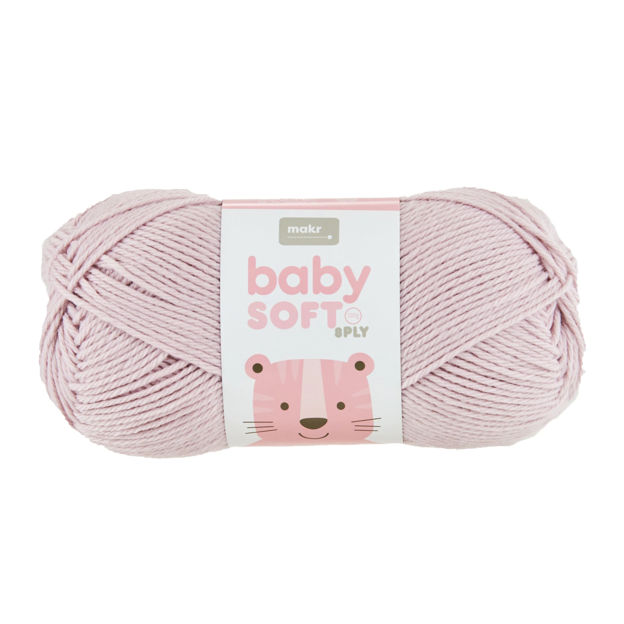 Makr Baby Soft Crochet & Knitting Yarn 8ply, Light Lilac- 100g Soft Acrylic Nylon Blend Yarn