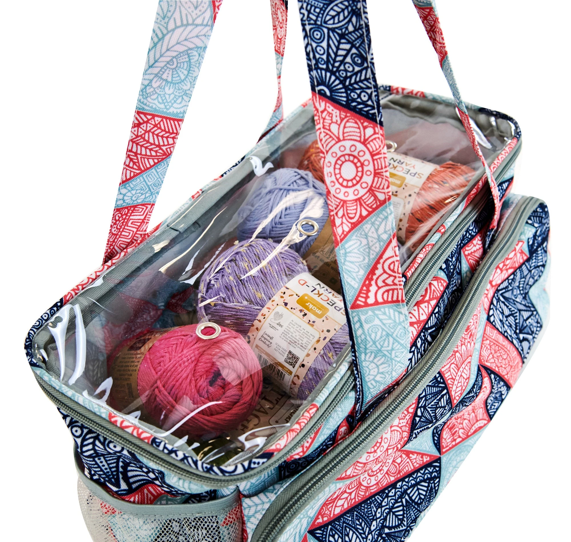 Makr Knitting Storage Bag Ultimate, Patch Work- 38x19x18cm - Image 4