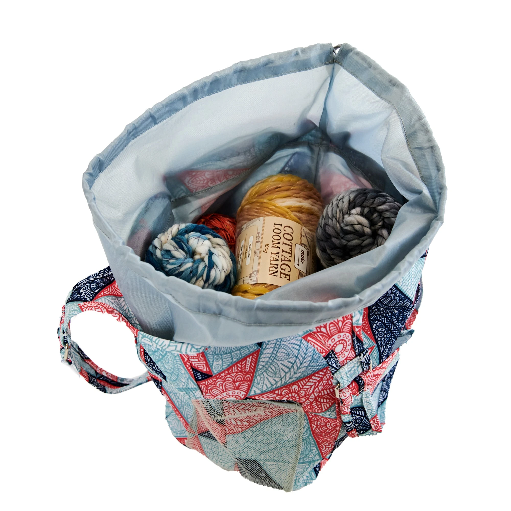 Makr Knitting Storage Bag Ultimate, Patch Work- 26x17x27cm - Image 3