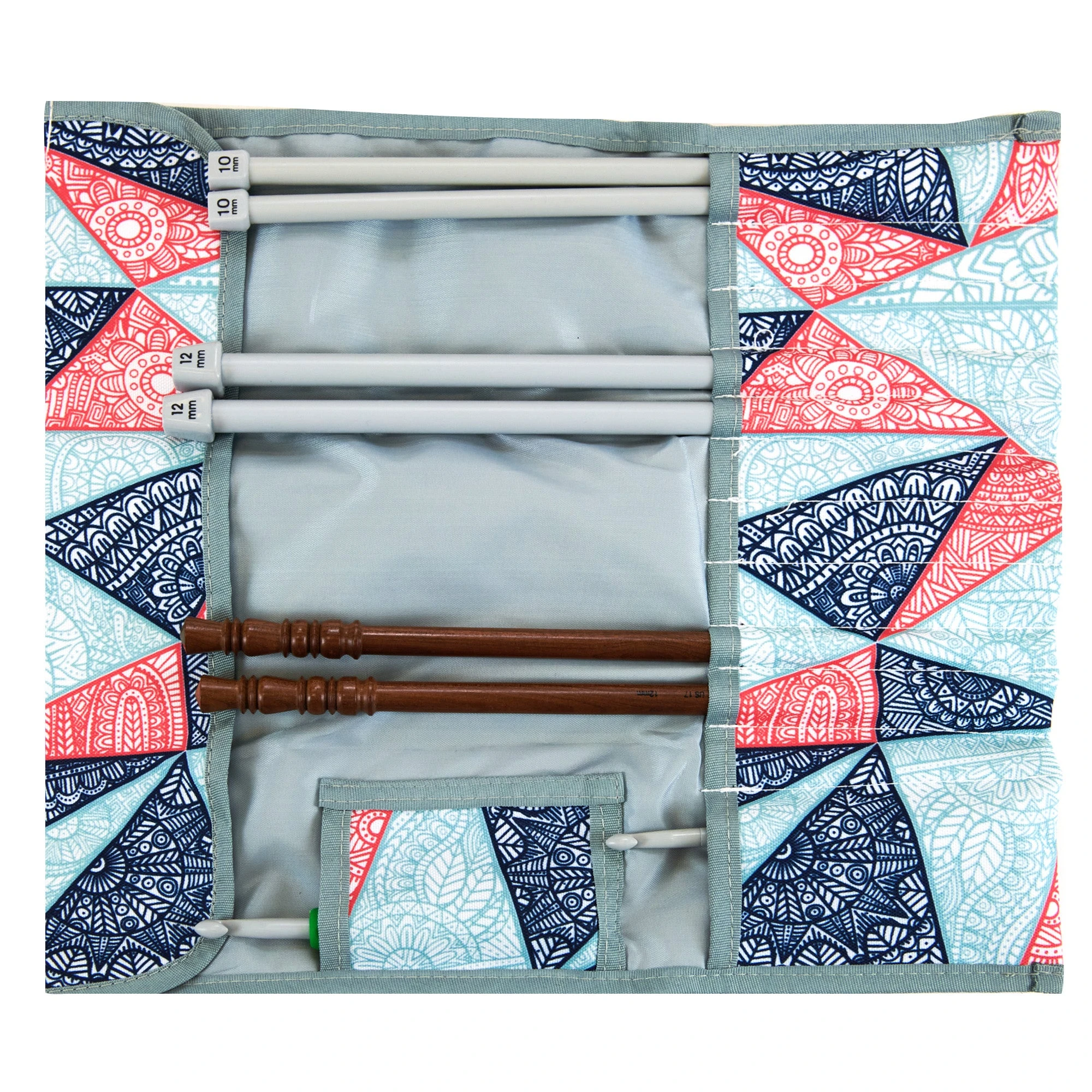 Makr Knitting Needle/Accessories Wrap Bag, Patch Work - Image 2