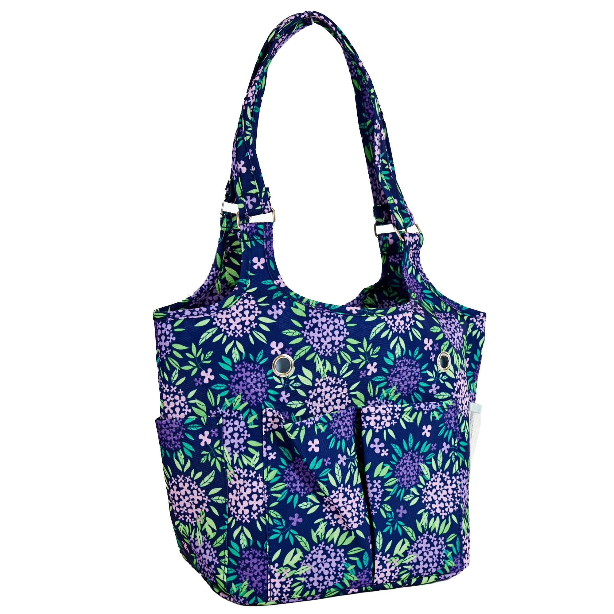 Makr Knitting Storage Bag Ultimate, Purple Floral- 26x17x27cm - Image 2