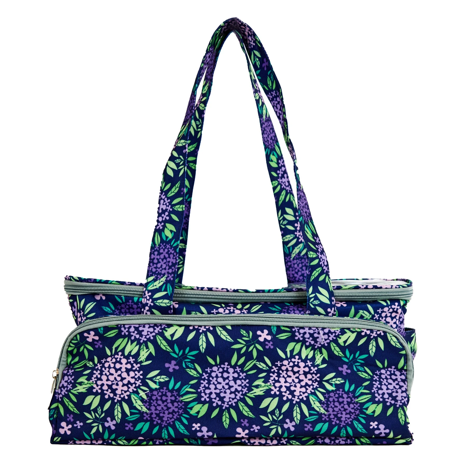 Makr Knitting Storage Bag Ultimate, Purple Floral- 38x19x18cm
