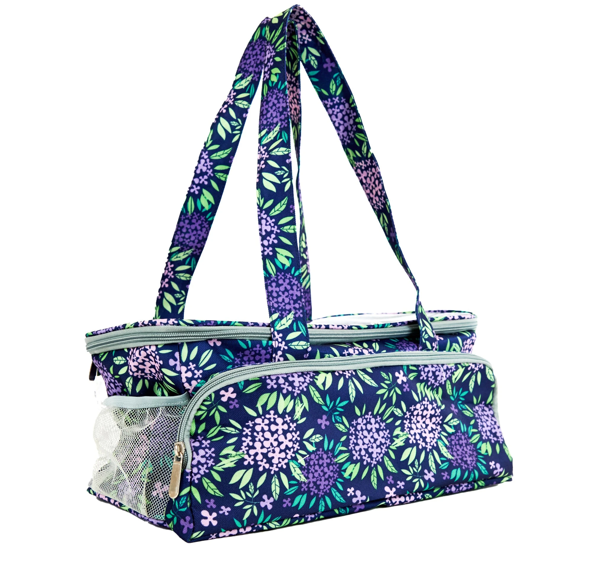 Makr Knitting Storage Bag Ultimate, Purple Floral- 38x19x18cm - Image 2