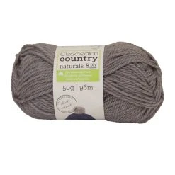 Cleckheaton Country Naturals 8ply Crochet & Knitting Yarn, Taupe- 50g Wool Acrylic Viscose Yarn