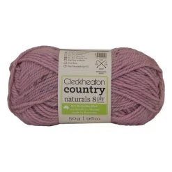 Cleckheaton Country Naturals 8ply Crochet & Knitting Yarn, Rosewater- 50g Wool Acrylic Viscose Yarn
