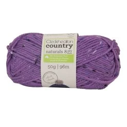 Cleckheaton Country Naturals 8ply Crochet & Knitting Yarn, Wisteria- 50g Wool Acrylic Viscose Yarn