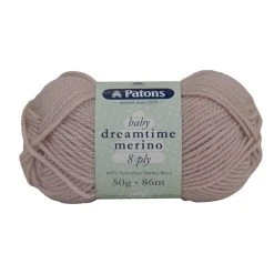 Patons Dreamtime Merino 8ply Crochet & Knitting Yarn, Natural- 50g Merino Wool Yarn