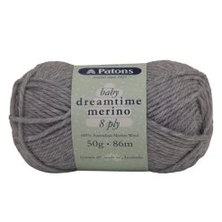 Patons Dreamtime Merino 8ply Crochet & Knitting Yarn, Silver- 50g Merino Wool Yarn