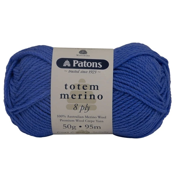 Patons Totem Merino 8ply Crochet & Knitting Yarn, Cerulean- 50g Merino Wool Yarn