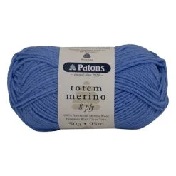 Patons Totem Merino 8ply Crochet & Knitting Yarn, Delp- 50g Merino Wool Yarn