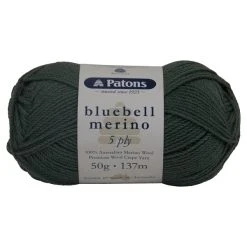 Patons Bluebell Merino 5ply Crochet & Knitting Yarn, Artichoke- 50g Merino Wool Yarn