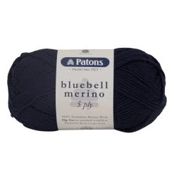 Patons Bluebell Merino 5ply Crochet & Knitting Yarn, Dark Navy- 50g Merino Wool Yarn