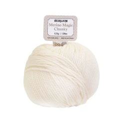 Heirloom Merino Magic Chunky 16ply Crochet & Knitting Yarn, Magnolia- 125g Wool Yarn