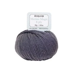 Heirloom Merino Magic 8ply Crochet & Knitting Yarn, Dark Grey- 50g Wool Yarn