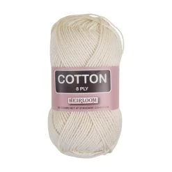 Heirloom 8ply Crochet & Knitting Yarn, Parchment- 50g Cotton Yarn