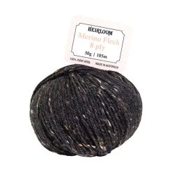 Heirloom Merino Fleck 8ply Crochet & Knitting Yarn, Cinder Fleck- 50g Wool Yarn